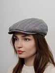 Кепка LIERYS арт. 6213504 DRIVER CAP LINEN HERRINGBONE (бежевый / синий)